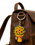 Elegant 2D Flat Sunflower Bright Yellow Bouquet, Lifelike Flowers And Exquisite Ribbon Decoration