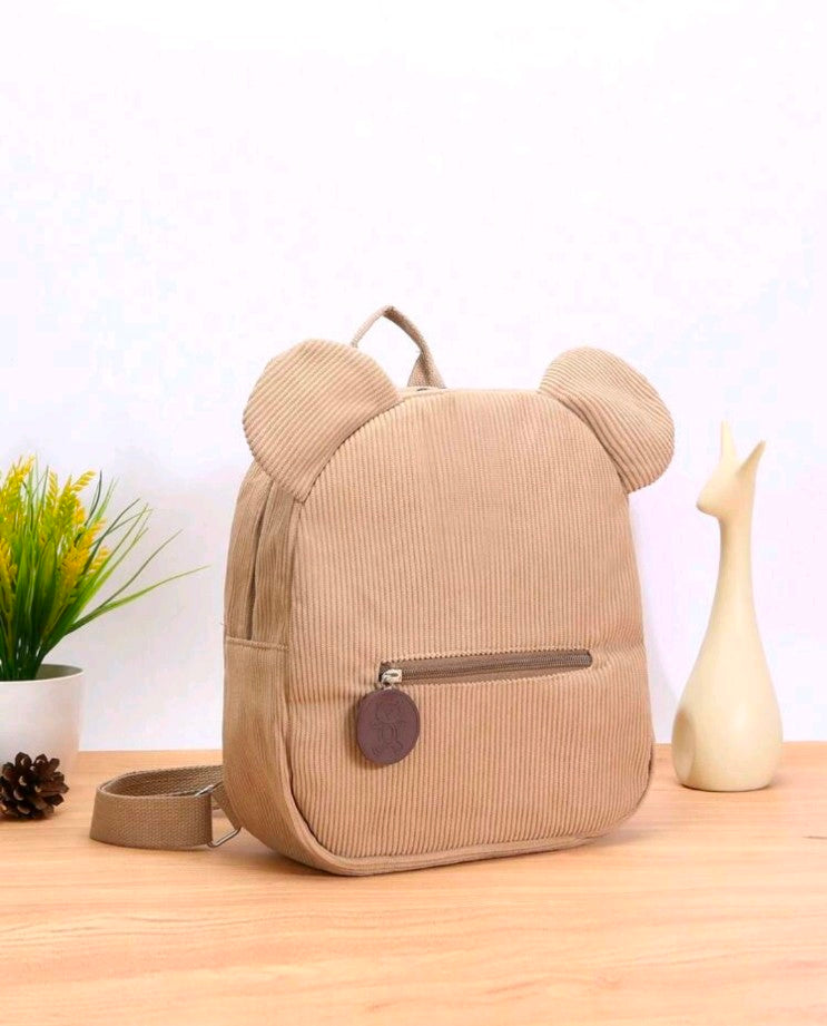 A Lovely Cartoon Bear Backpack With Zipper Closure, Suitable For Daily Use For kids