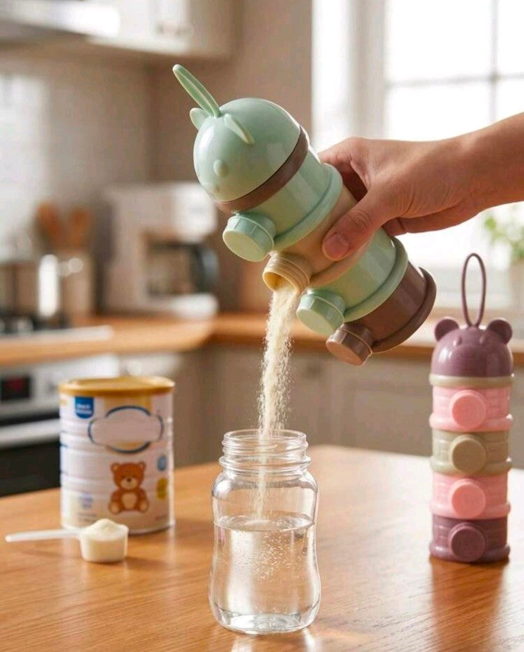 3/4-Layer Portable Formula Dispenser, Baby Milk Powder Container & Kids Snack Box