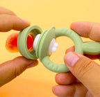 Rabbit Nibble Fruit & Vegetable Teethers Feeding Pacifier, Includes 3 Extra Replacement Bags In S, M, L Sizes, For Baby