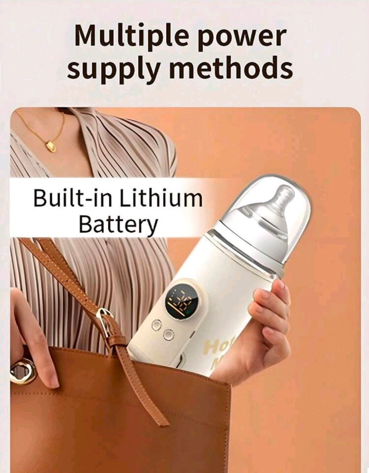 Portable Bottle Warmer For Travel, 6 Temperature Settings With Smart Control & Night Light, Fast Heating, 5-8H Warmth For Baby Feeding