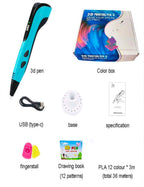 3D Drawing Pen, DIY Painting Printing Pen, 3D Graffiti, Type-C USB Interface, Batteryless