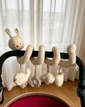 1pc Baby Stroller Spiral Hanging Plush Doll, Infant Comforter Rattle Teether Stroller Accessory With Rattle And BB Sound