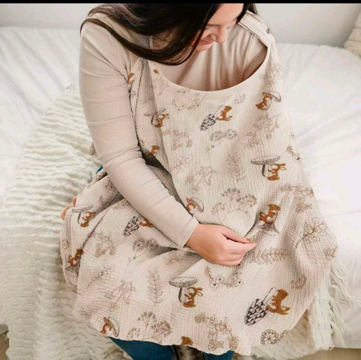 1pc Nursing Cover Scarf, Breathable Breastfeeding Cover Shawl For Outdoor Feeding