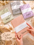 Personalized Custom Name Hardcover Notebook - Elegant Script Monogrammed Linen Journal